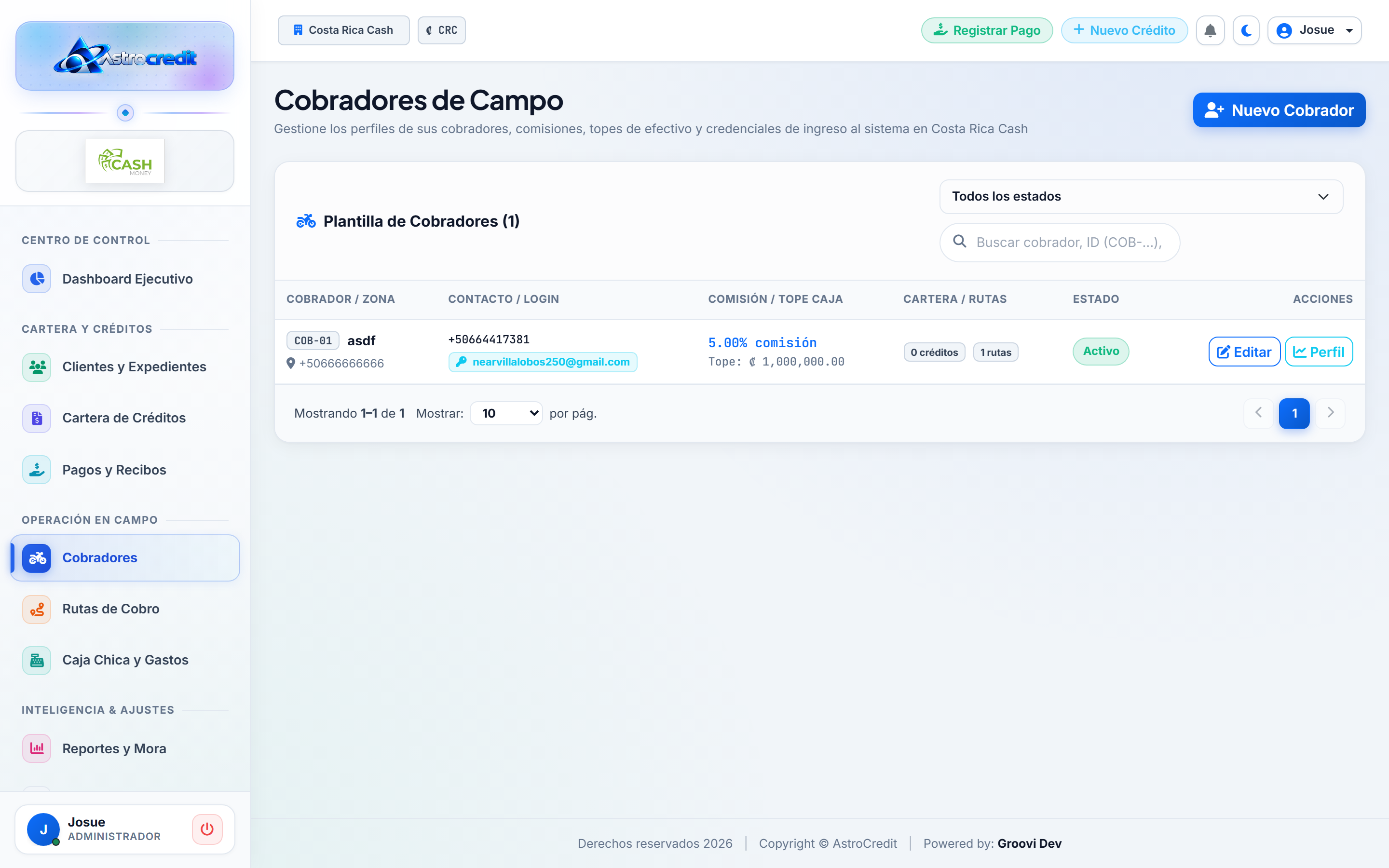 Gestión de Cobradores de Campo & Metas