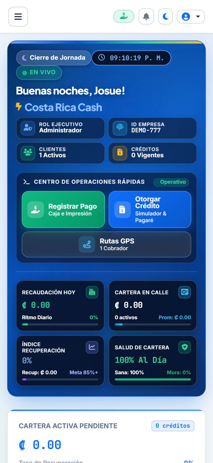 Tablero Móvil Ejecutivo en Campo