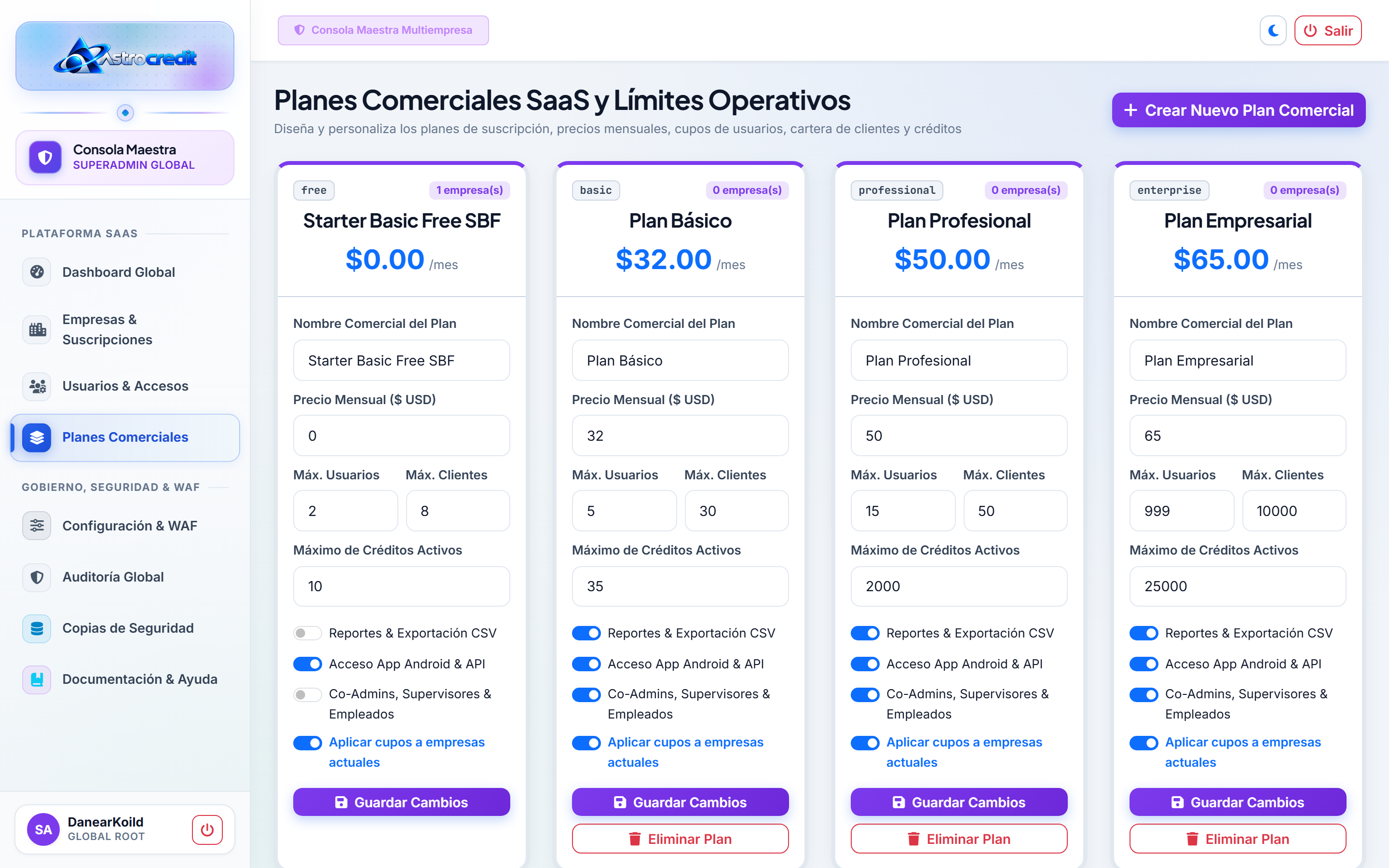 Planes de Precios & Suscripciones Mensuales
